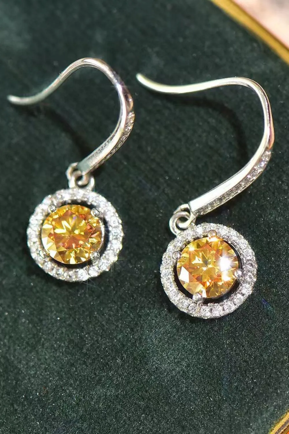 Graceful Platinum-Plated 2 Carat Moissanite Drop Earrings