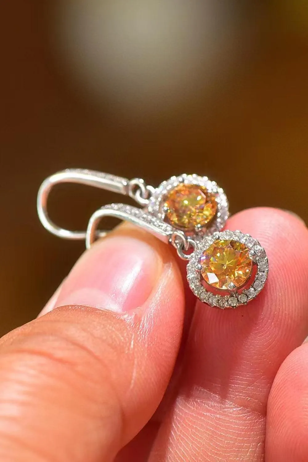 Graceful Platinum-Plated 2 Carat Moissanite Drop Earrings