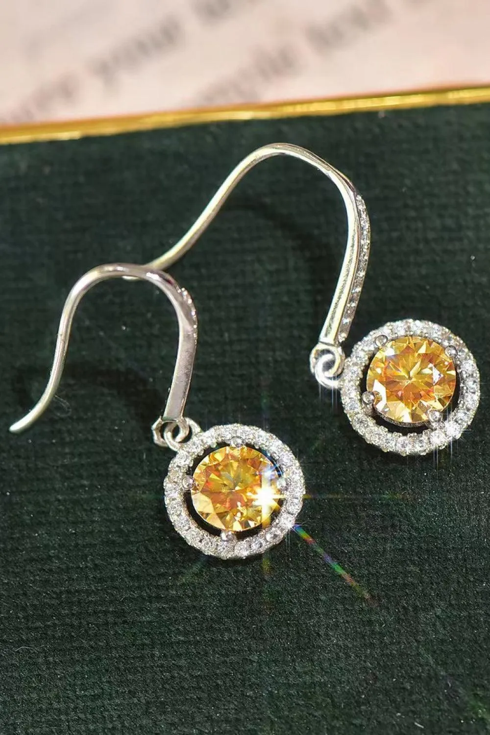 Graceful Platinum-Plated 2 Carat Moissanite Drop Earrings