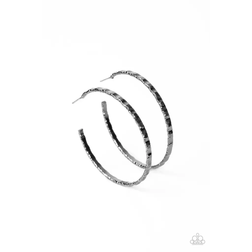 Grungy Grit - Black Earrings