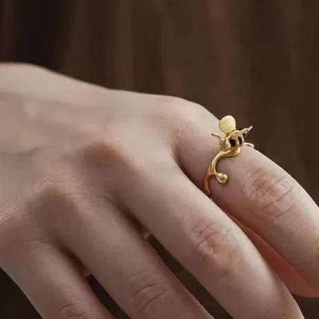 Handmade Bee and Dripping Honey Rings