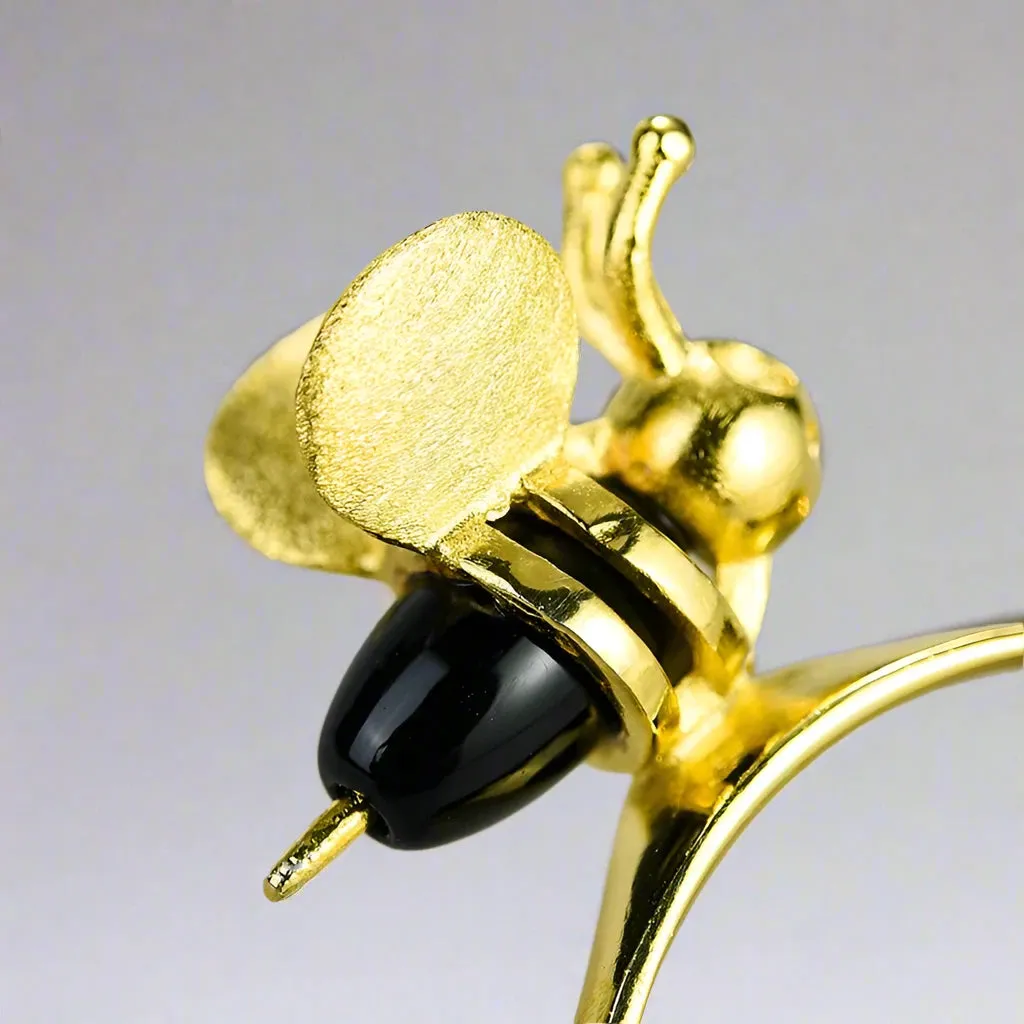 Handmade Bee and Dripping Honey Rings