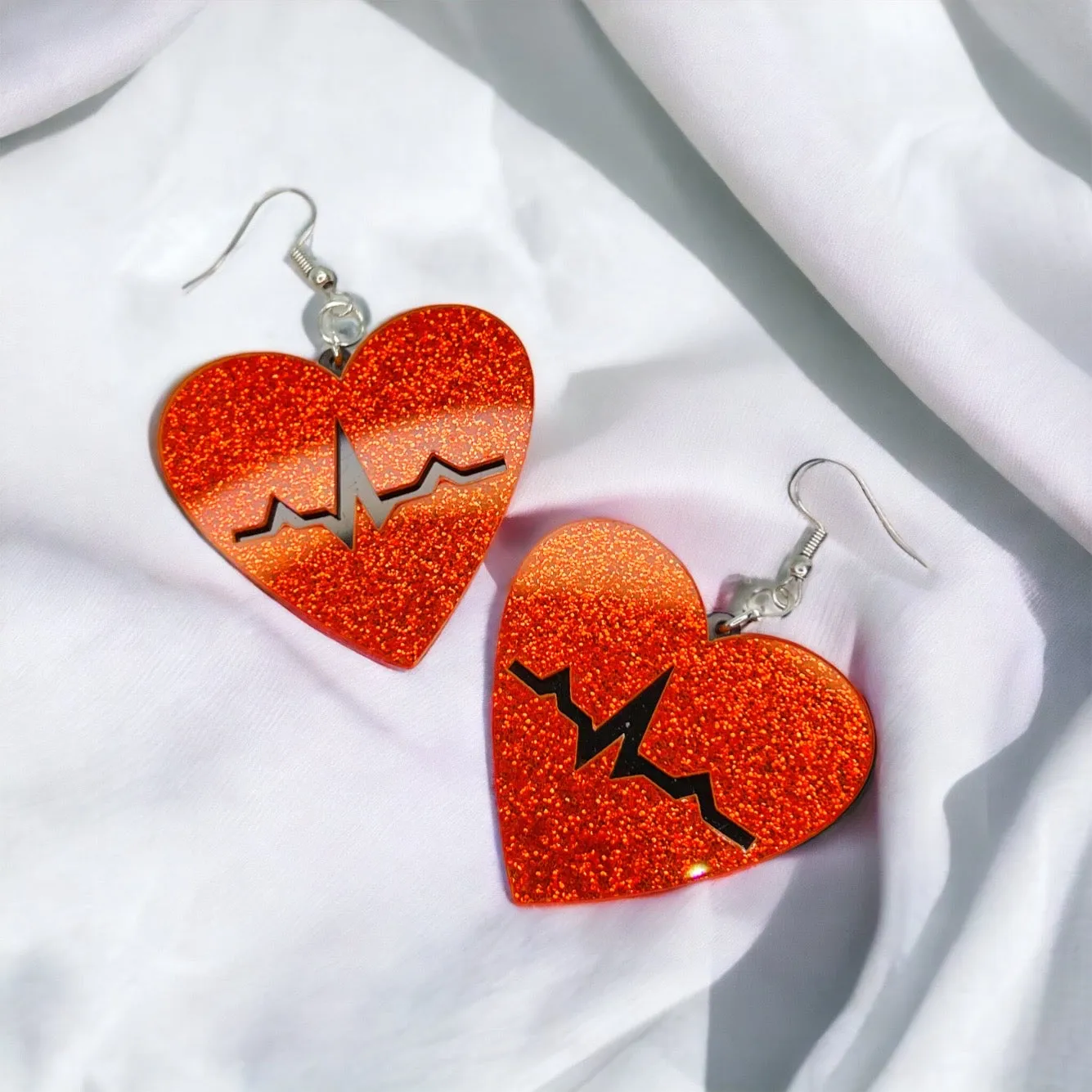 Heartbeat Earrings - Nurse Earrings, Cardiology Earrings, Cardiologist Gift, Heart Attack, CPR Instructor, Handmade Earrings
