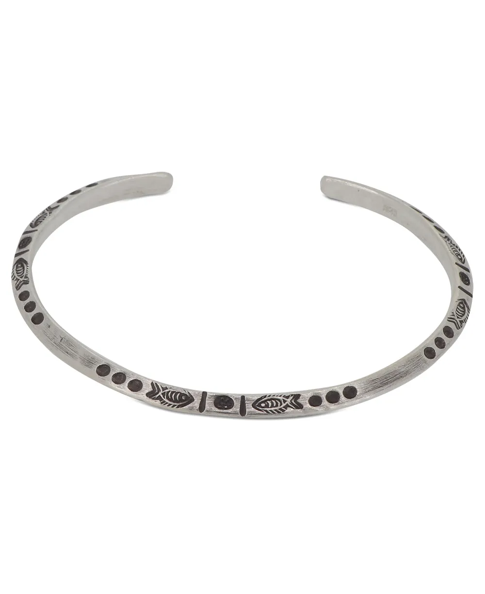 Hilltribe Sterling Silver Tribal Design Adjustable Bracelet