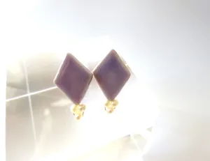 Hishigata Freshwater Pearl Pierced Earrings / Clip-on Earrings Lavender
