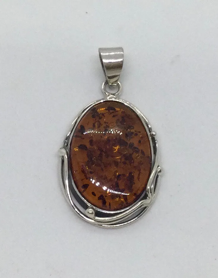 Honey Amber Oval Pendant