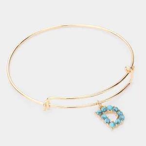 iLLASPARKZ -D- Turquoise Embellished Monogram Charm Bracelet