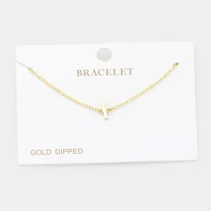iLLASPARKZ -I- Gold Dipped Metal Monogram Charm Bracelet