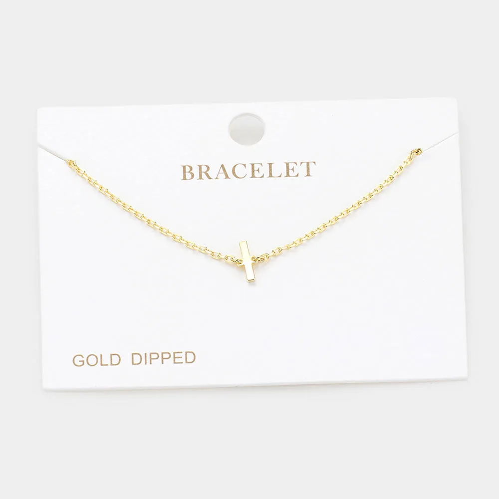 iLLASPARKZ -I- Gold Dipped Metal Monogram Charm Bracelet