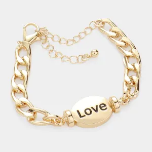 iLLASPARKZ LOVE Metal Oval Message Charm Bracelet