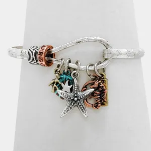 iLLASPARKZ "Dream" Metal Starfish & Sea Horse Charm Bracelet