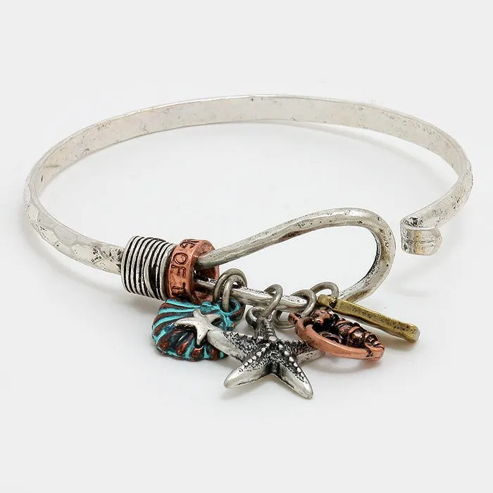 iLLASPARKZ "Dream" Metal Starfish & Sea Horse Charm Bracelet
