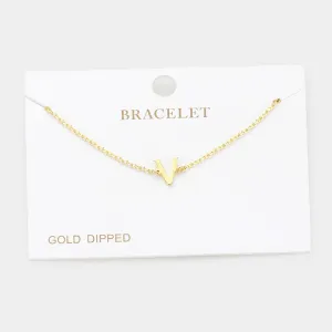 iLLASPARKZ -V- Gold Dipped Metal Monogram Charm Bracelet