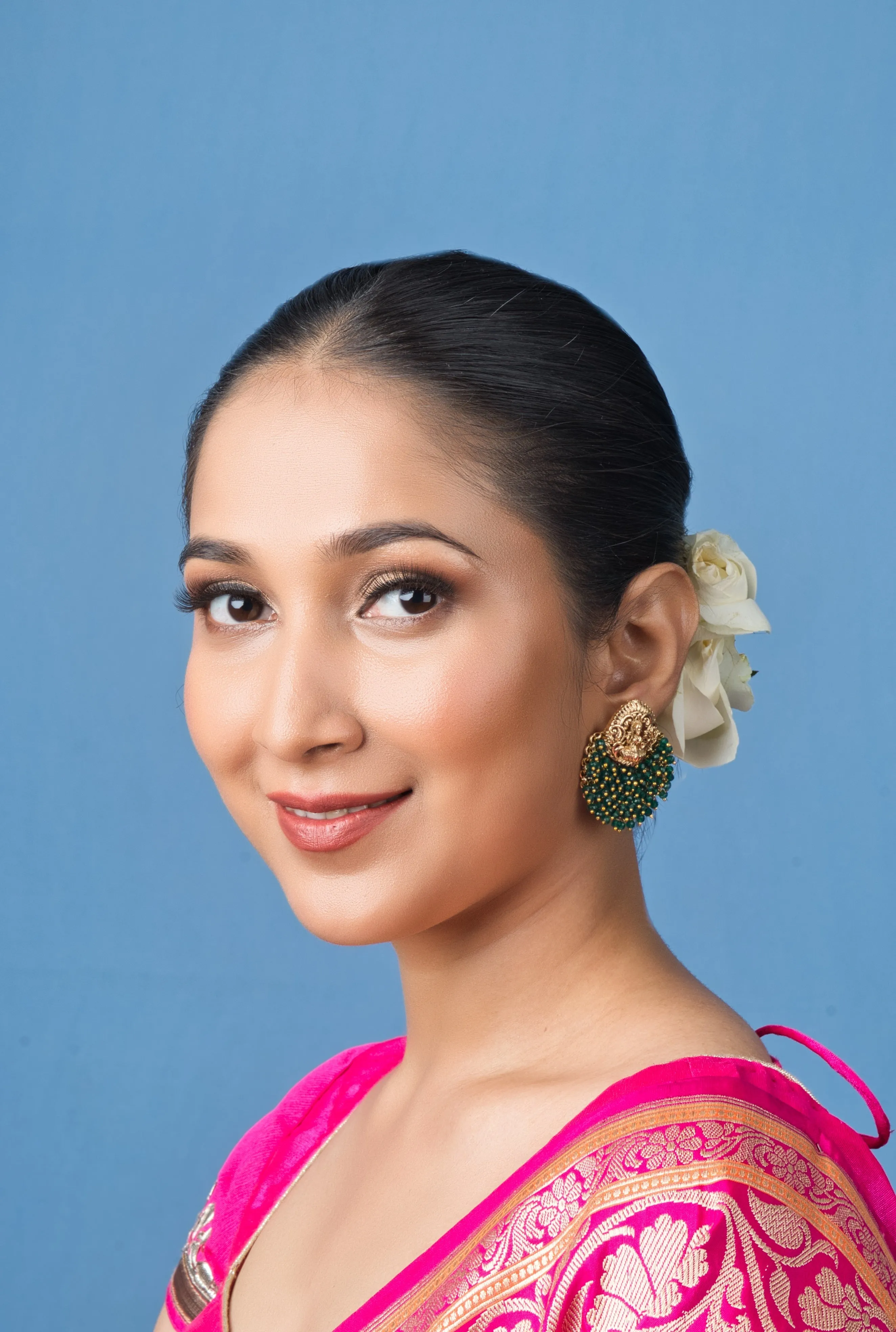 Imara Beads Drop Temple Earrings