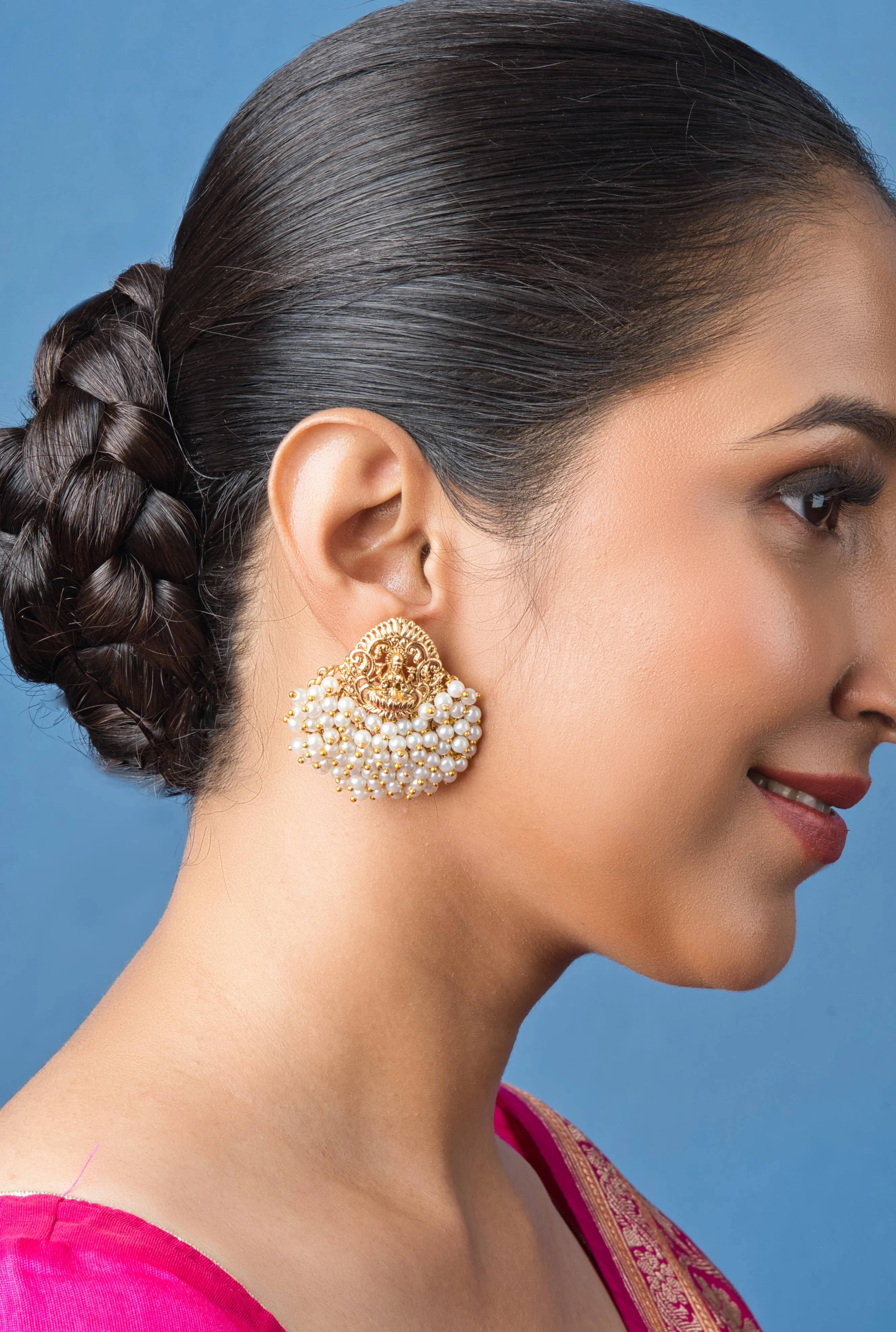 Imara Beads Drop Temple Earrings