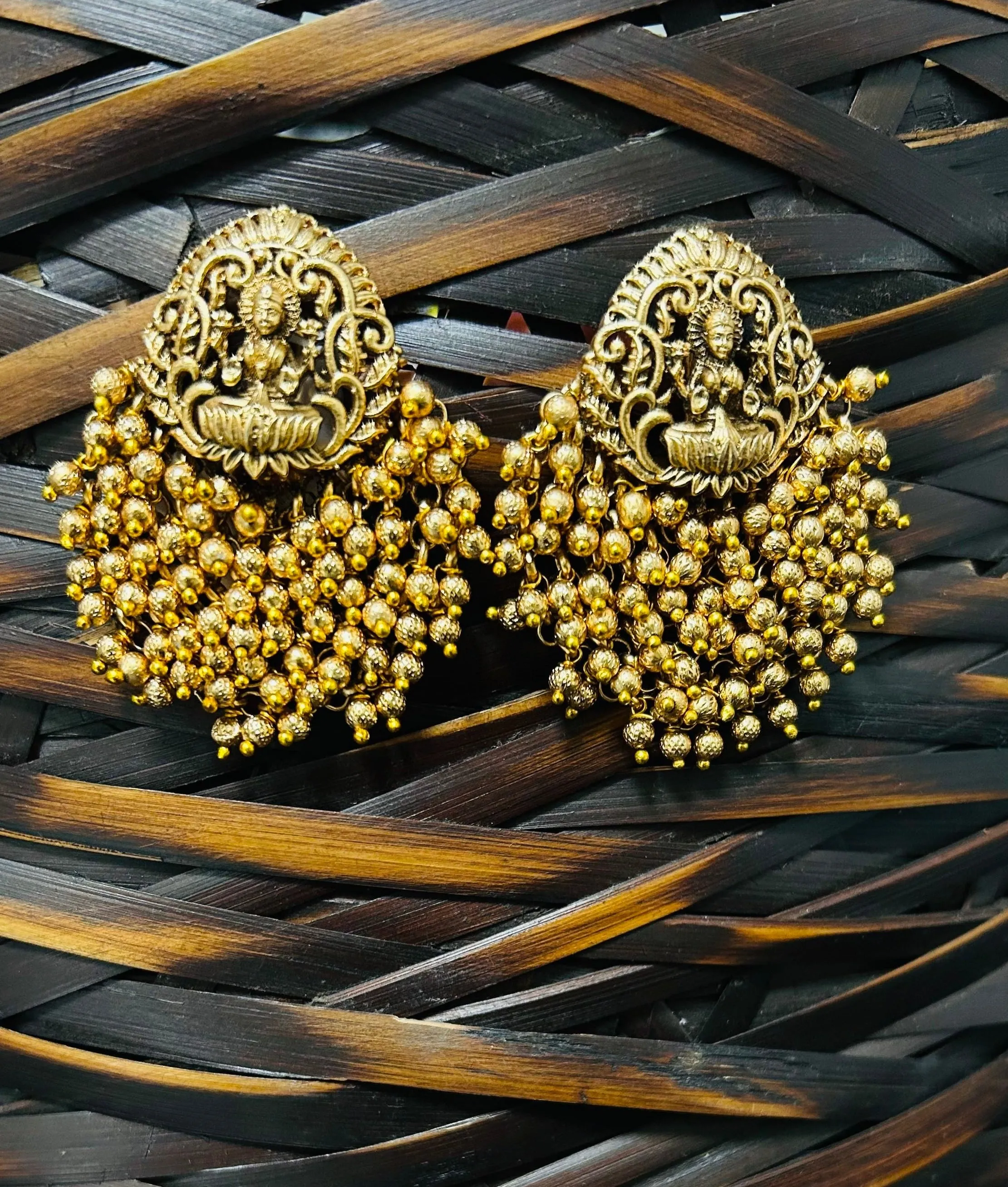Imara Beads Drop Temple Earrings