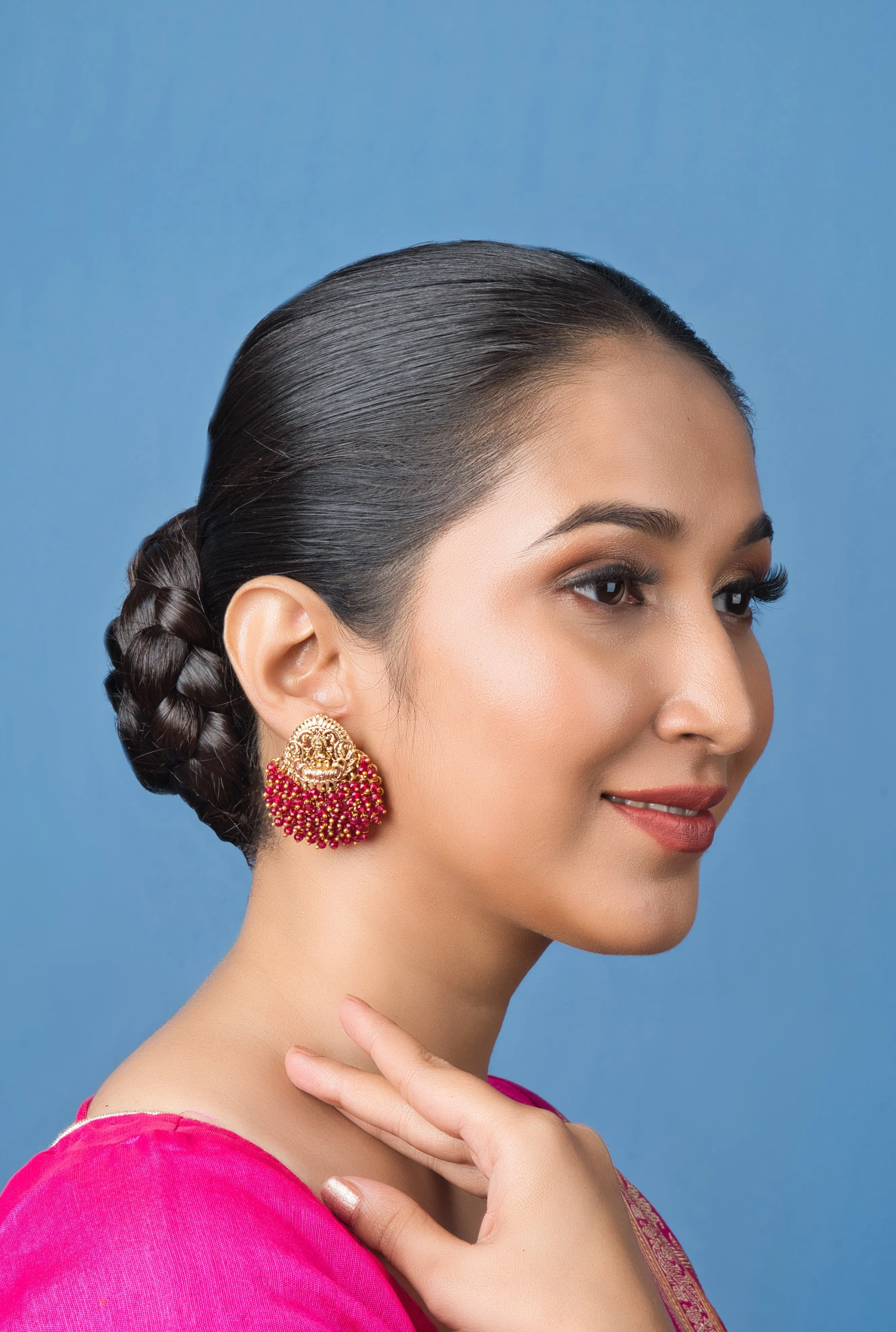Imara Beads Drop Temple Earrings