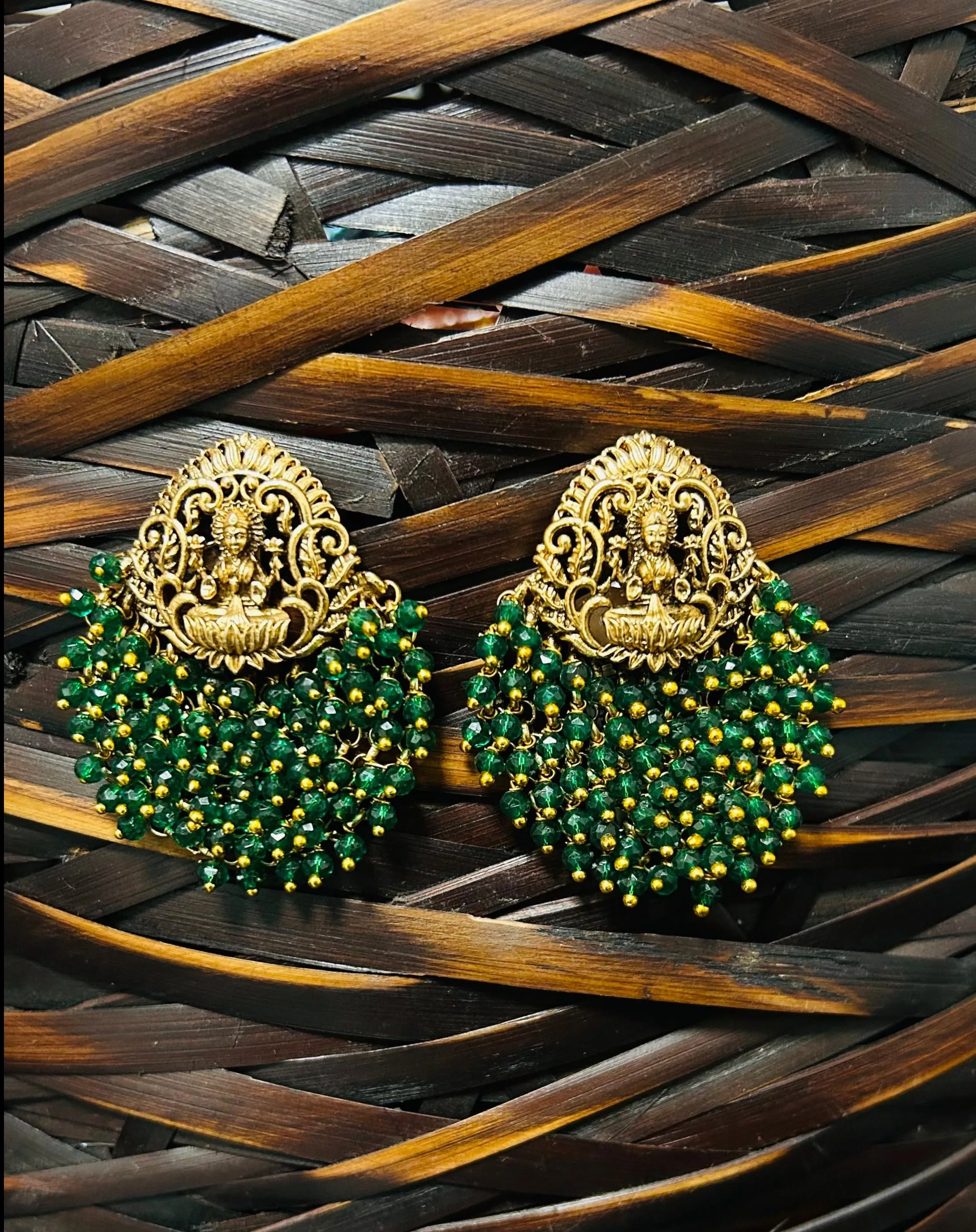 Imara Beads Drop Temple Earrings