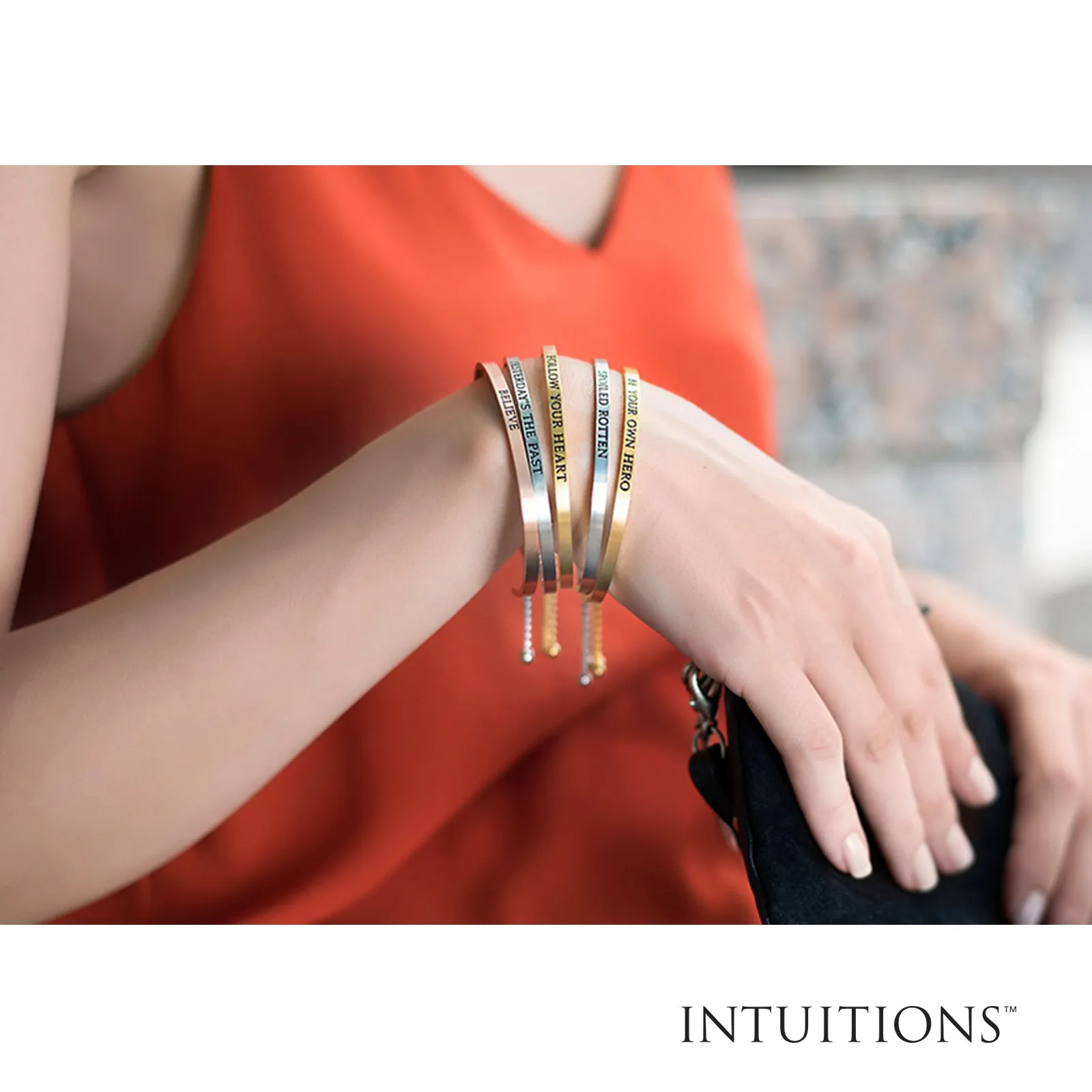Intuitions Stainless Steel I LIVE BY FAITH Diamond Accent Adjustable Bracelet