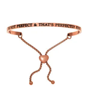 Intuitions Stainless Steel I’M NOT PERFECT & THAT’S PERFECTLY FINE Diamond Accent Adjustable Bracelet