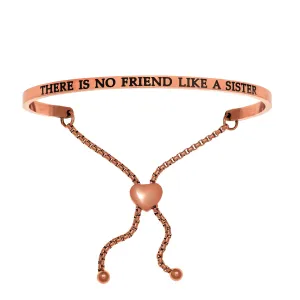 Intuitions Stainless Steel THERE IS NO FRIEND LIKE A SISTER Diamond Accent Adjustable Bracelet
