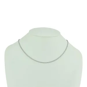 Italian Braid Sterling Silver Chain with White Rhodium Plate