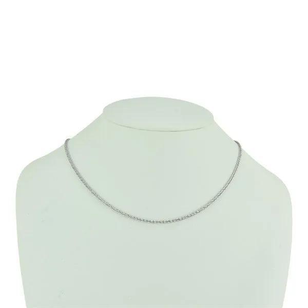 Italian Braid Sterling Silver Chain with White Rhodium Plate