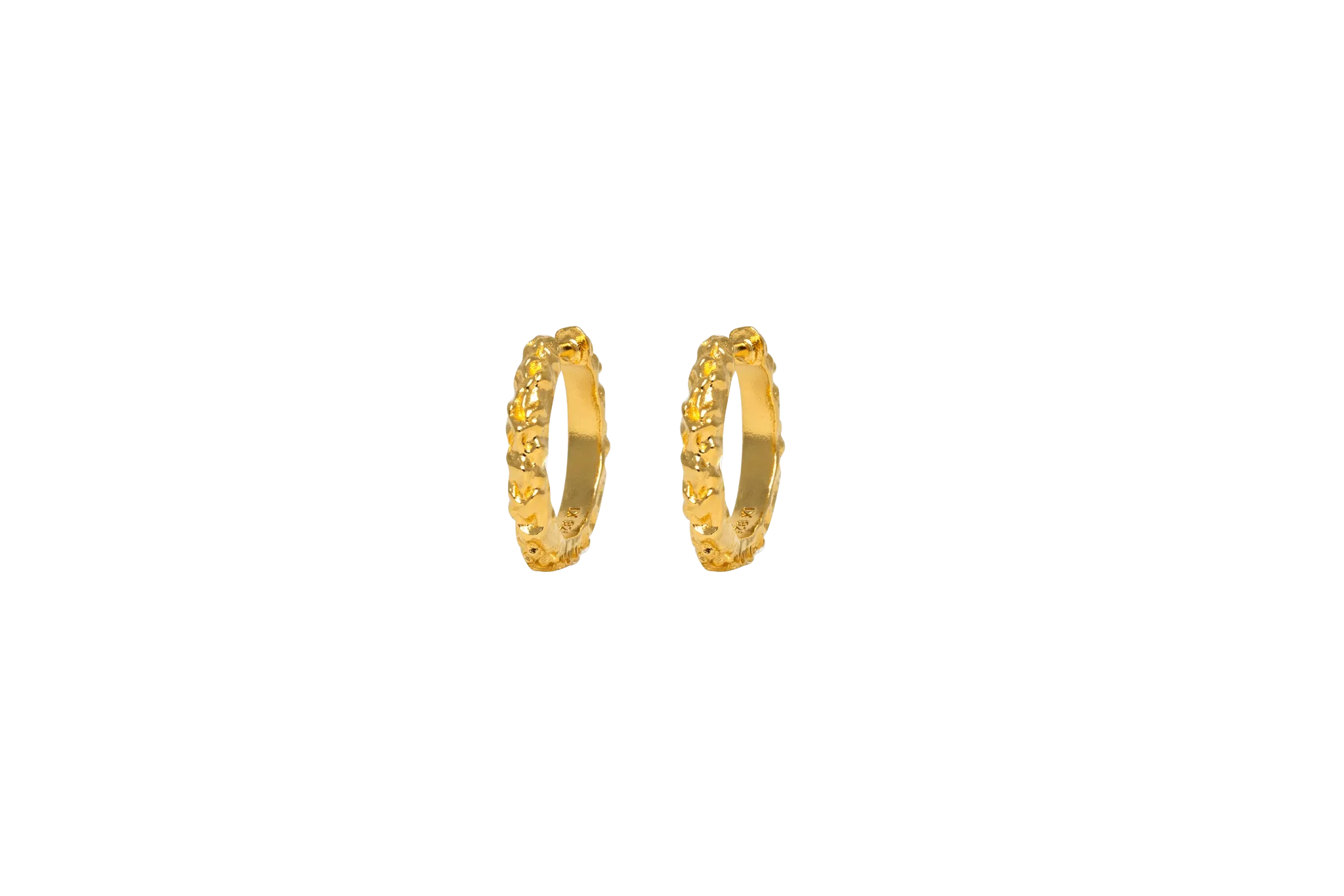 IX Mini Crunchy Edge Gold Plated Hoop
