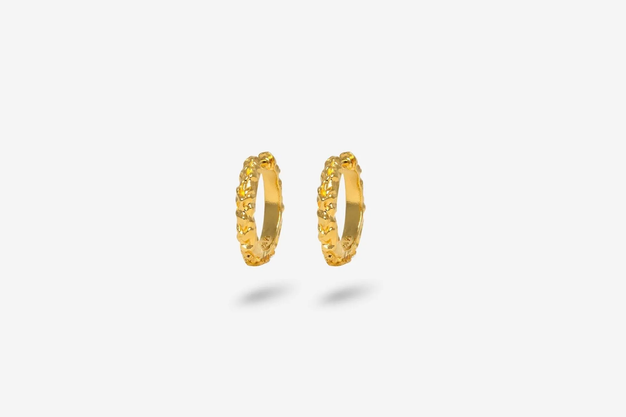 IX Mini Crunchy Edge Gold Plated Hoop