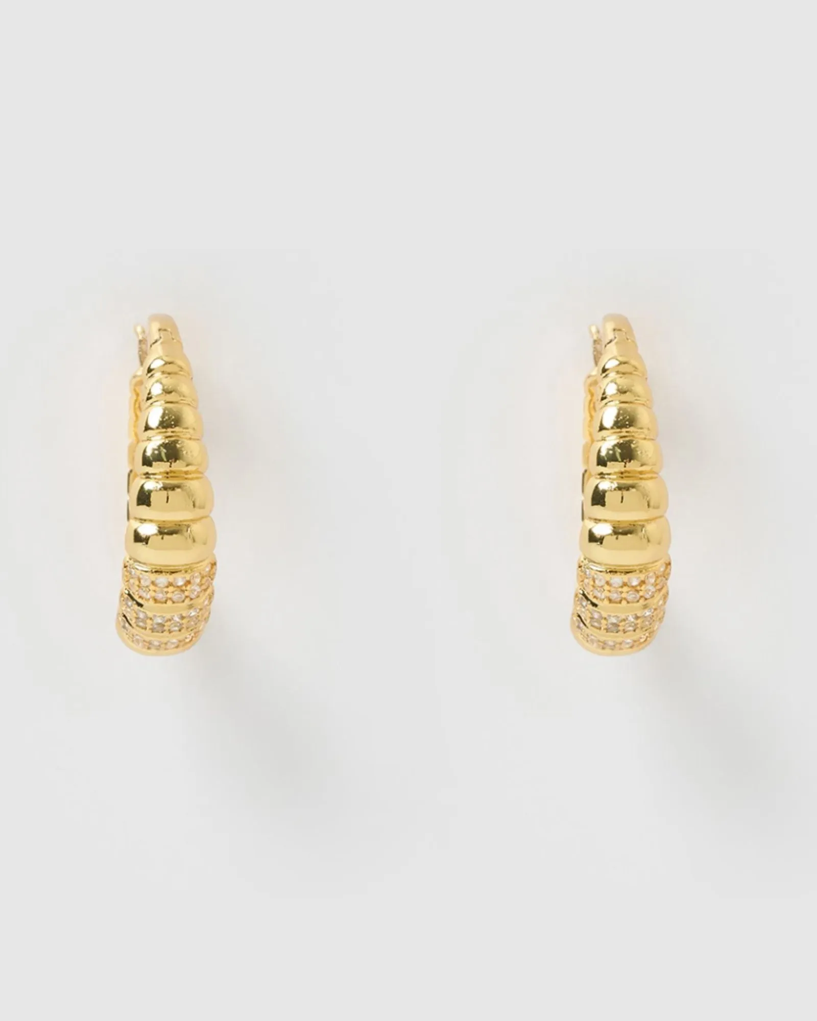 Izoa Abigail Hoop Earrings Gold