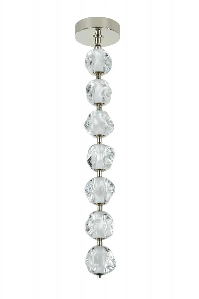 Jackie 7 Light LED Pendant in Polished Nickel