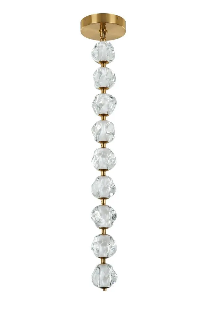 Jackie 9 Light LED Pendant in Satin Brass
