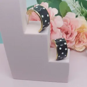 JENNIFER-BLACK POLKA DOT HOOPS