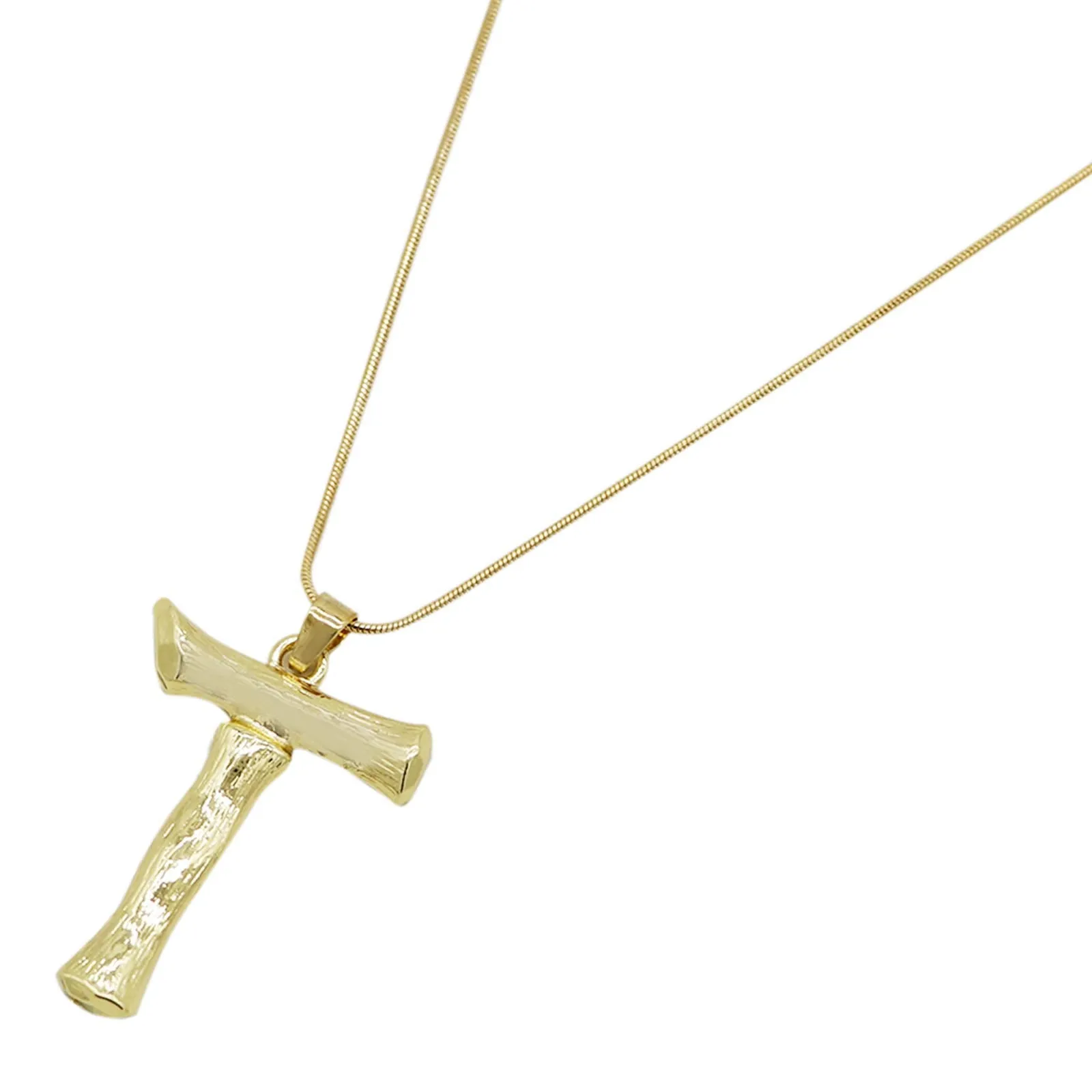 Joker & Witch T Initial Gold Pendant Necklace for Women