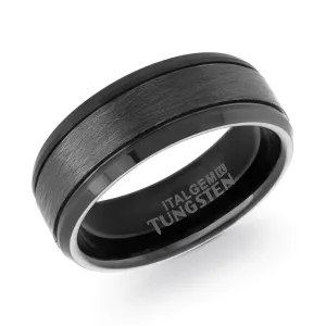 Kieran Black Tungsten Carbide Ring | Italgem Steel