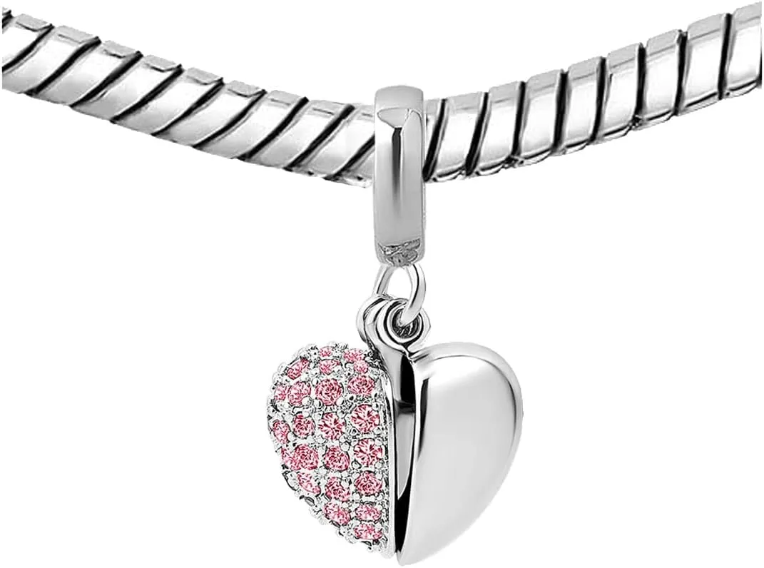 KunBead Grandma Heart I Love You Birthstone Dangle Charms for Bracelets Necklace Birthday Gift for Women