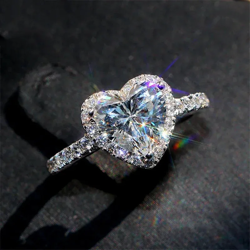 Lady Glams Pink Heart-Shaped Promise Ring for Women