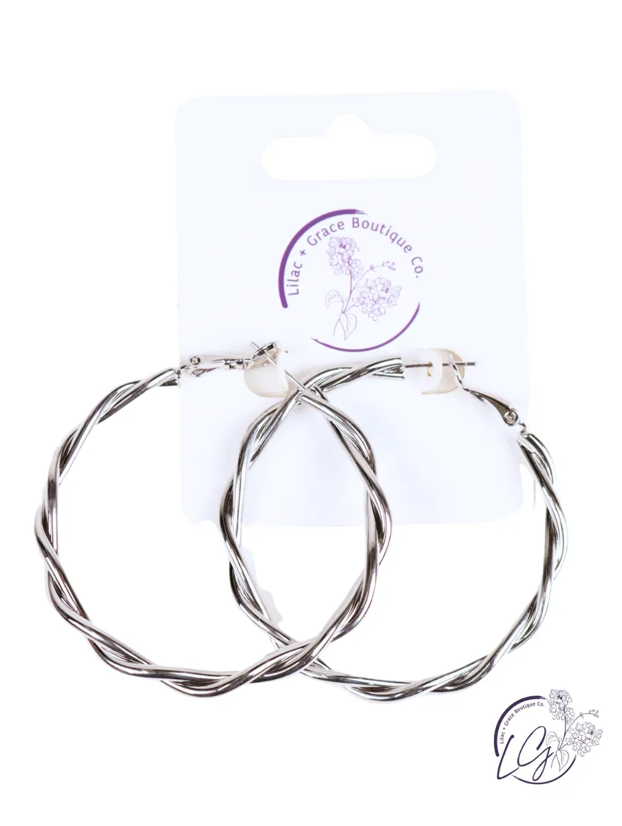 Large Twisted Hoop Earrings