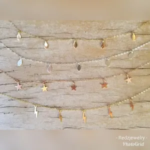 Lightening bolt  coin necklace