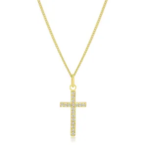 LOVCIA Elegant 18k Gold-Plated Cross Pendant
