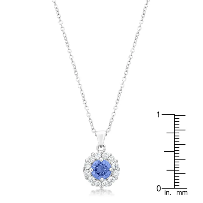 LOVCIA Elegant Bella Bridal Pendant in Light Purple Rhodium Finish