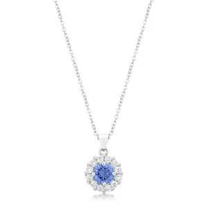 LOVCIA Elegant Bella Bridal Pendant in Light Purple Rhodium Finish