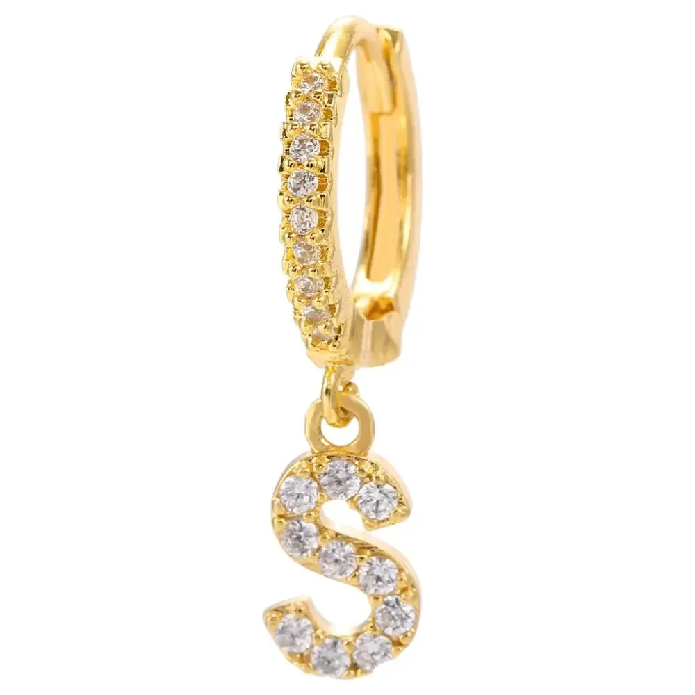 LOVCIA Elegant Letter Earrings: Stylish Fashion Jewelry for Women - Gold Plated
