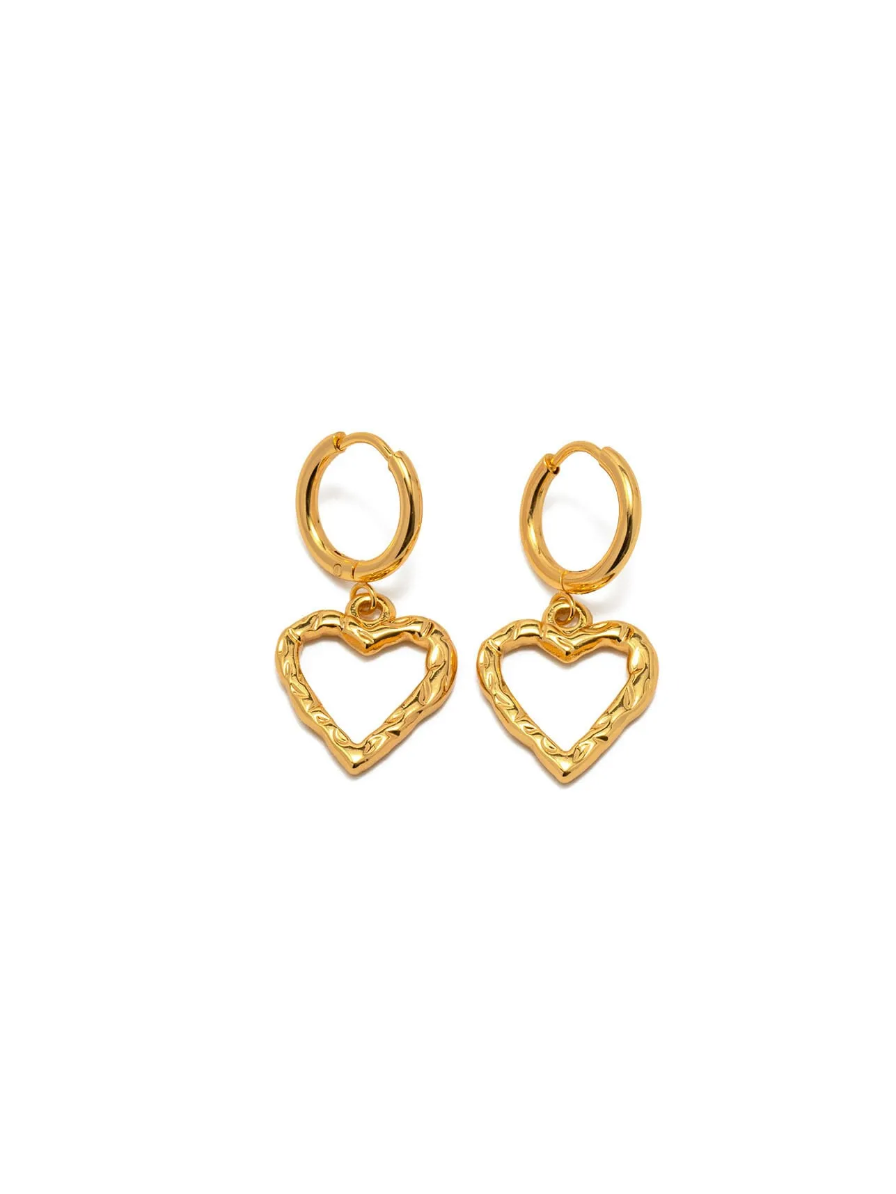 Love Heart Huggie Hoop Earrings