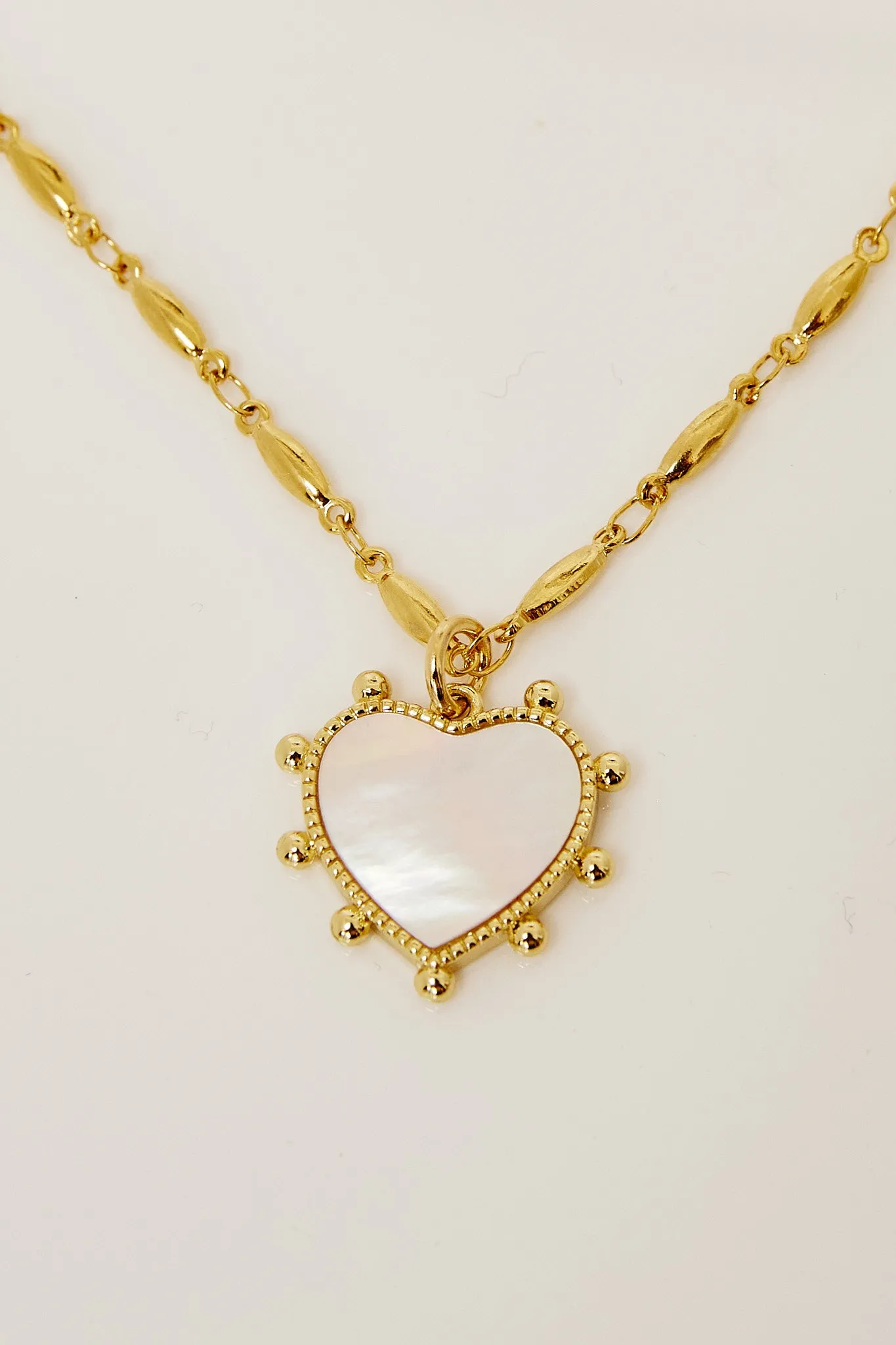 Love Heart Necklace - Mini Mother-Of-Pearl