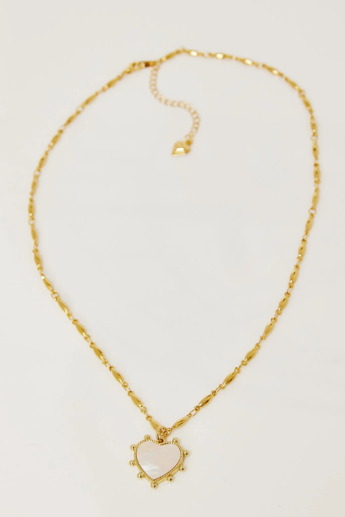 Love Heart Necklace - Mini Mother-Of-Pearl