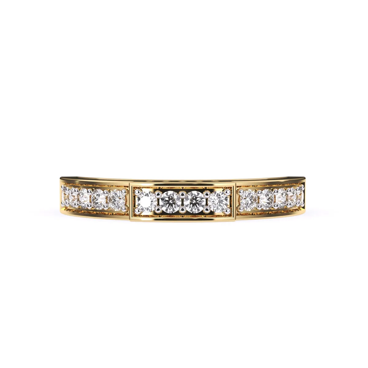 Luxurious Round Diamond Wedding Band
