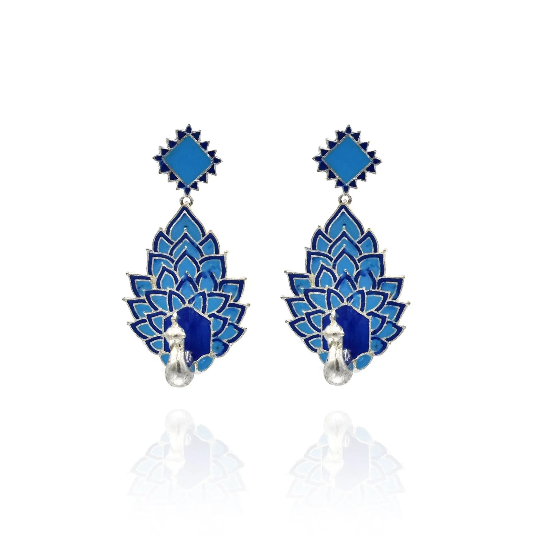 Manvi Meenakari Peacock Earrings