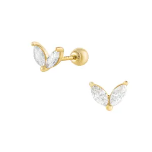 Mariposa Piercing in Yellow Gold with Cubic Zirconia
