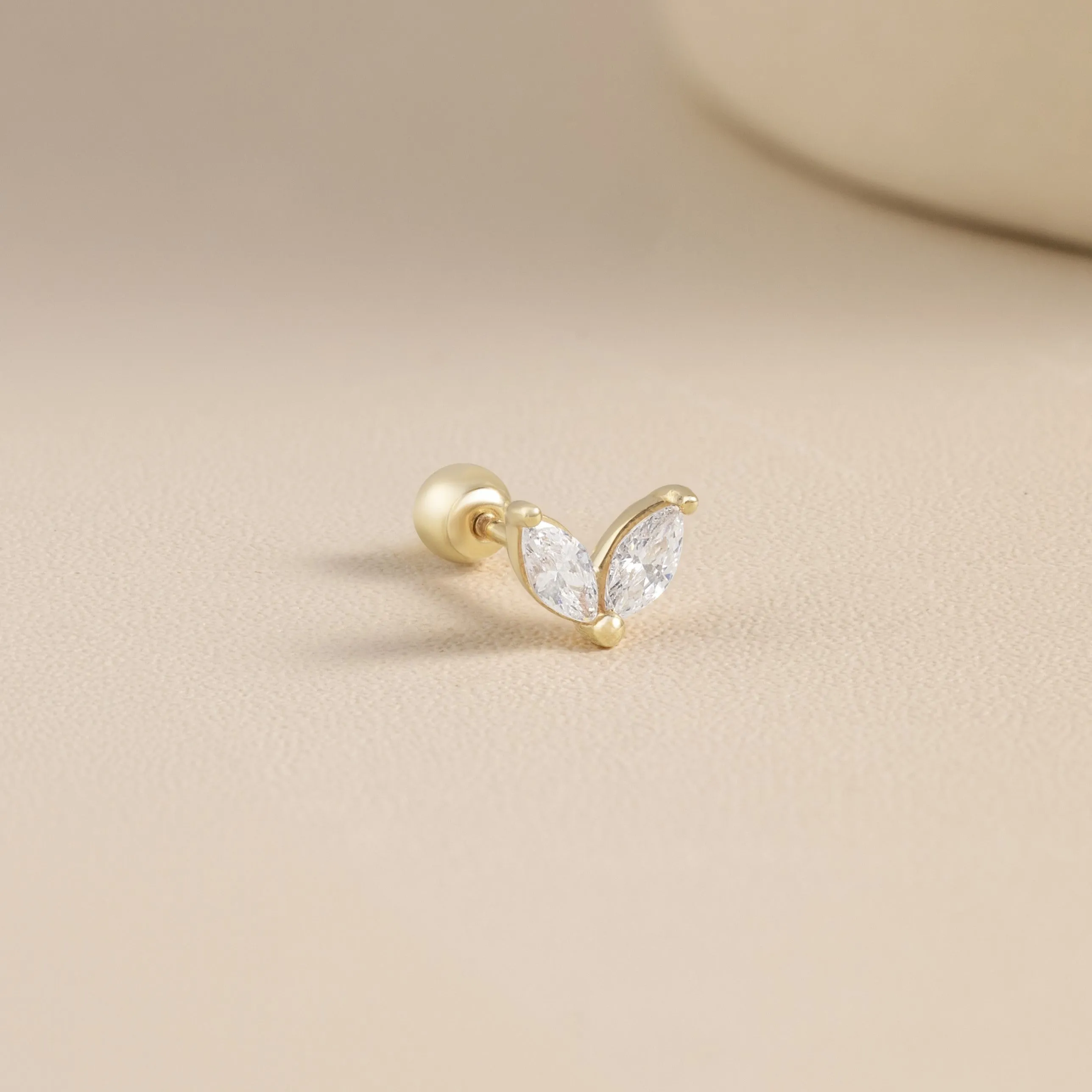 Mariposa Piercing in Yellow Gold with Cubic Zirconia